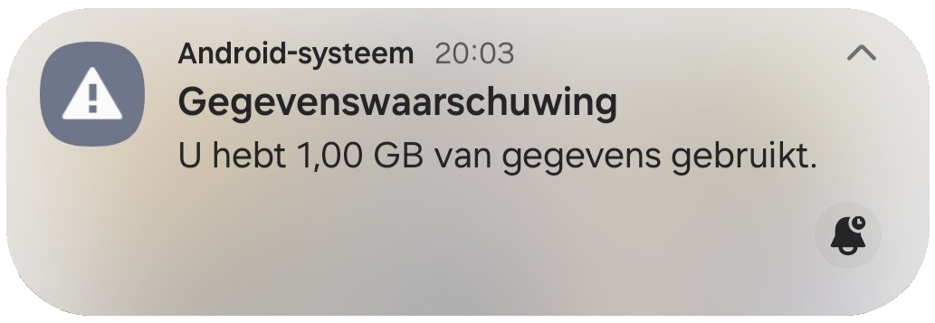 Voorbeeld gegevenswaarschuwing Voorbeeld gegevenswaarschuwing